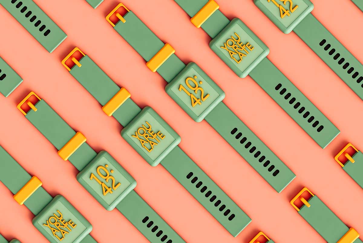Row of green watches